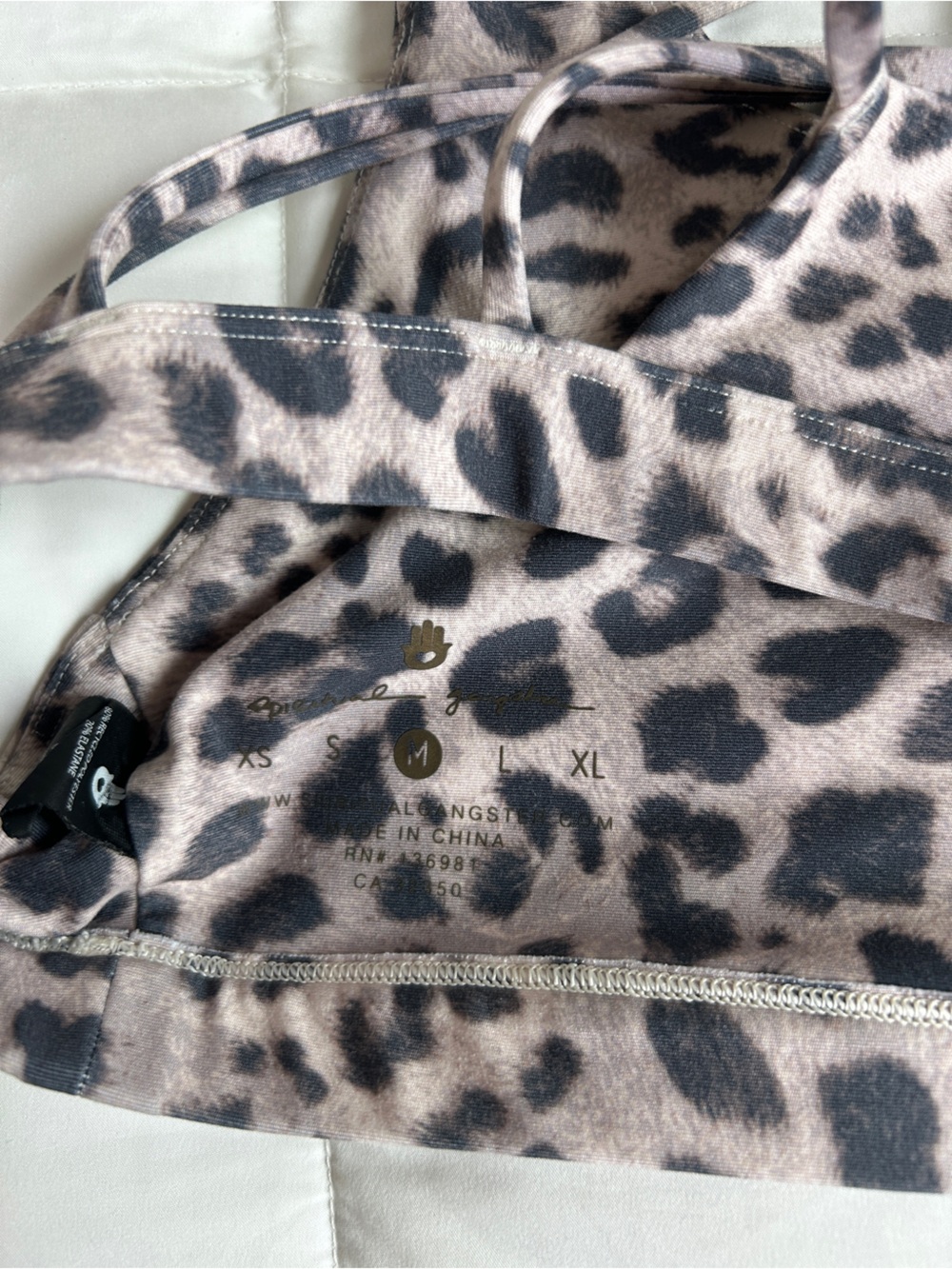 Spiritual gangster Leopard Print Strappy Sports Bra & Legging Set - Picture 9 of 10